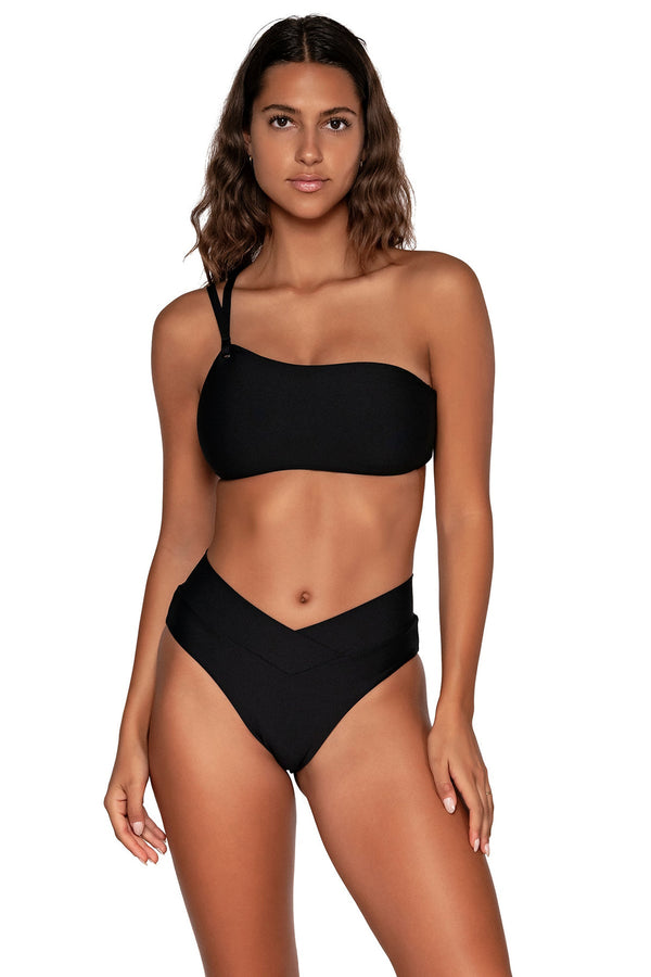 Swim Systems Black Delfina V Front Bottom