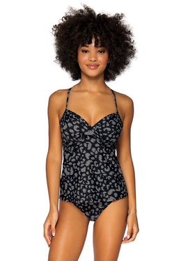 SUNSETS FEARLESS FELINE CROSSROADS TANKINI TOP